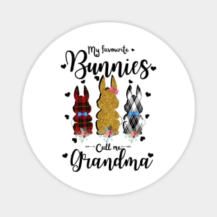 My Favorite Bunnies Call Me Grandma, Cute Leopard Bunnies Easter Gift Magnet